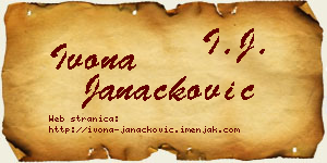 Ivona Janaćković vizit kartica